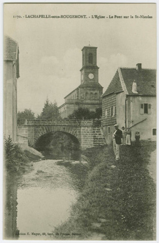Lachapelle-sous-Rougemont, l'église, le pont sur la St-Nicolas.