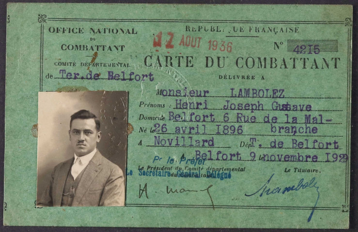 LAMBOLEZ Henri Joseph Gustave