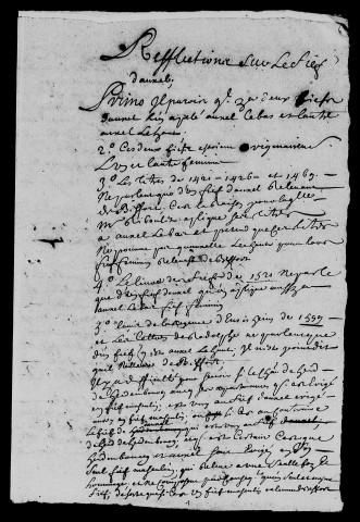 Auxelles-Haut : procédure relative à une contestation avec la Couronne de France quant au droit de celle-ci de disposer du fief (1702-1704), carrières de pierres (1768), bail emphytéotique (1719).