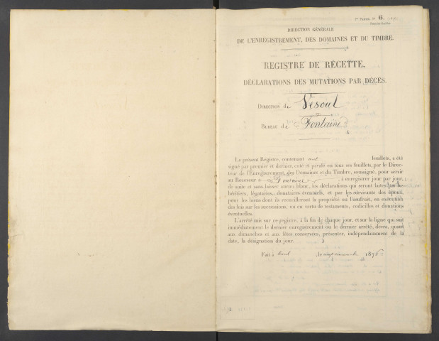 8 janvier 1873 - 11 octobre 1873