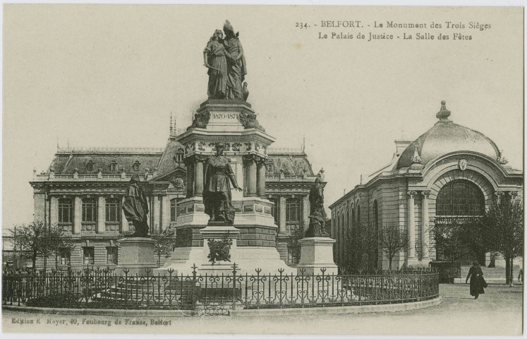 Belfort, monuments des Trois Sièges, le palais de Justice, la salle des fêtes.