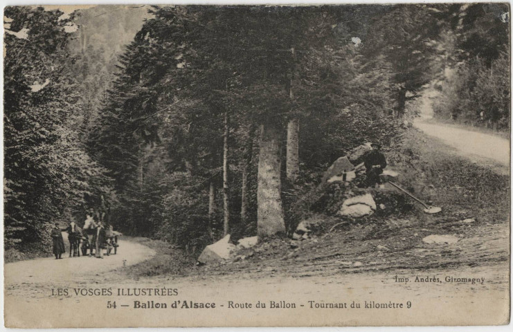 Les Vosges illustrées, Ballon d'Alsace, route du Ballon, tournant du kilomètre 9.