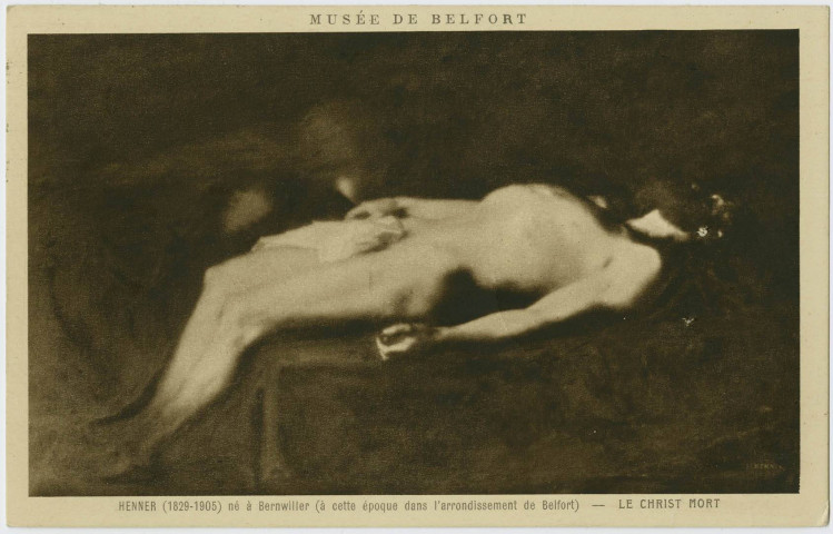 Musée de Belfort, Henner (1829-1905) né à Bernwiller (à cette époque dans l'arrondissement de Belfort) : le Christ mort.