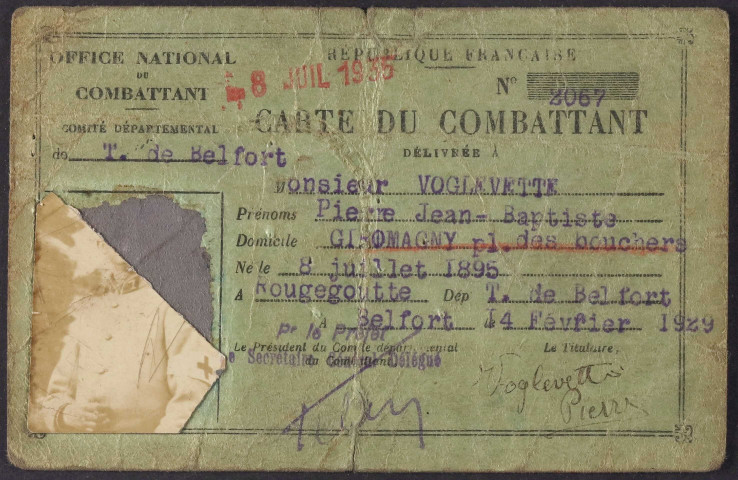 VOGLEVETTE Pierre Jean Baptiste