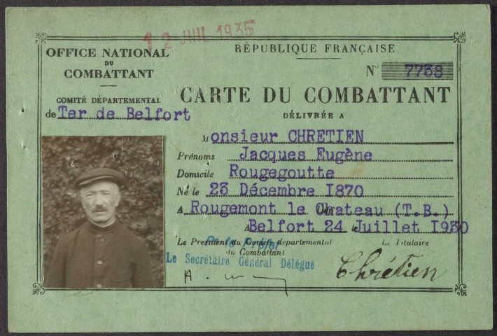 CHRETIEN Jacques Eugène