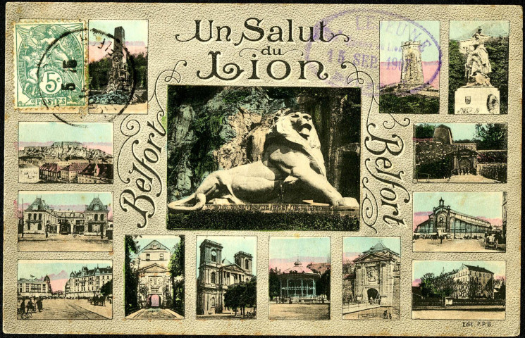 Un salut du Lion, Belfort [mosaïque de 14 vues].