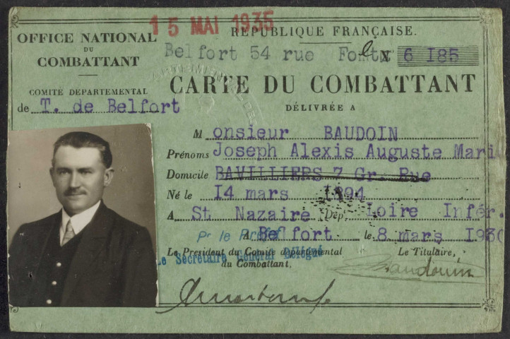 BAUDOIN Joseph Alexis Auguste Marie