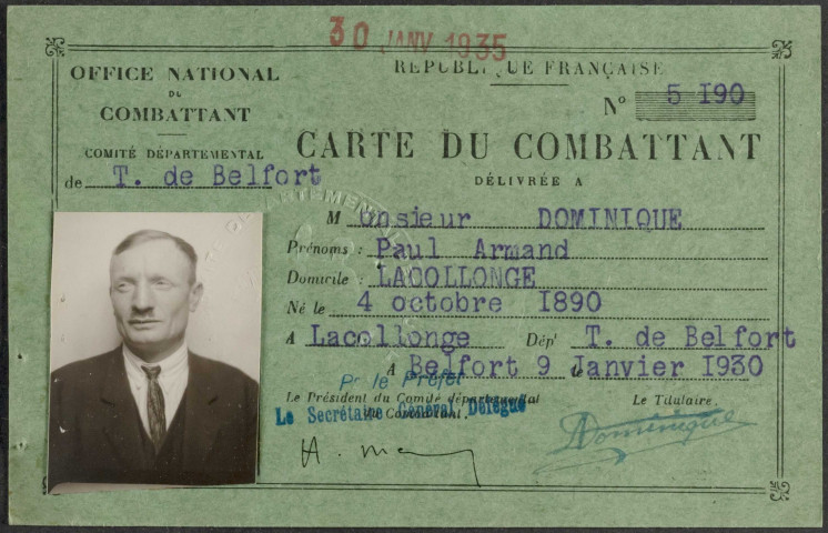 DOMINIQUE Paul Armand