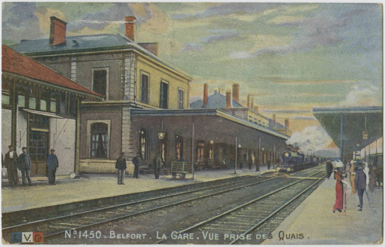 Belfort, la gare, vue prise des quais.