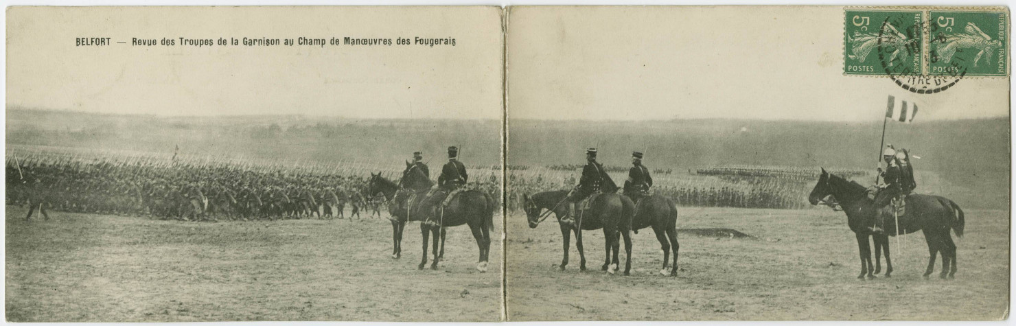 Bourogne, revue des troupes de garnison au champ de manœuvre des Fougerais.