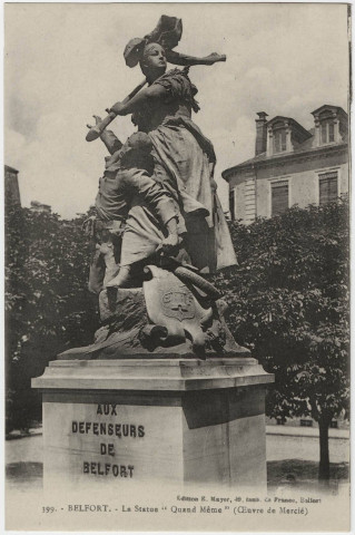 Belfort la statue "Quand Même" (œuvre de Mercié).
