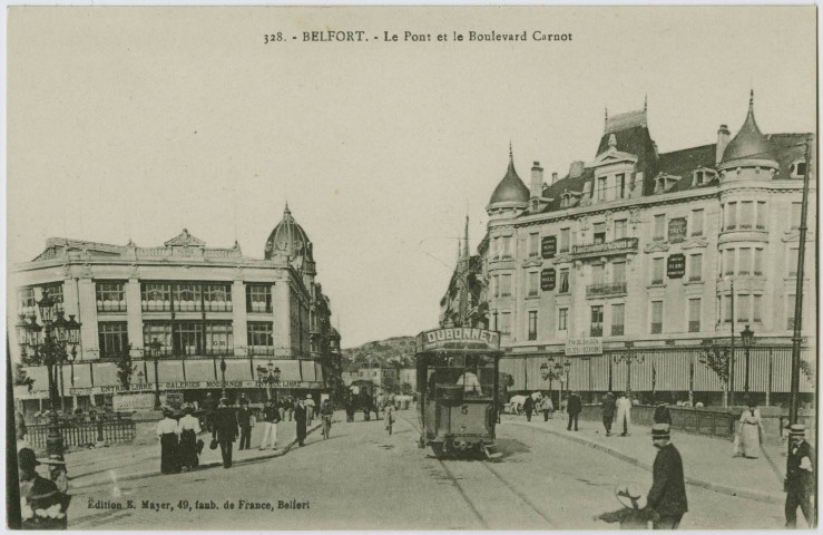 Belfort, le pont et le boulevard Carnot.