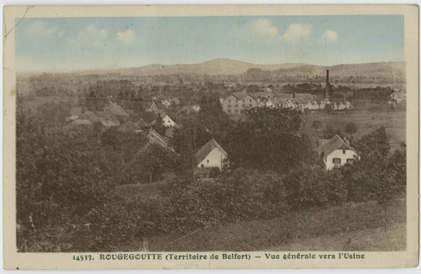 Rougegoutte (Territoire de Belfort), vue générale vers
                                l’usine.