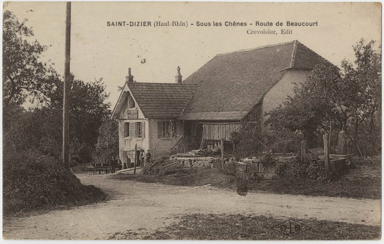 Saint-Dizier (Haut-Rhin), sous les chênes, route de Beaucourt.