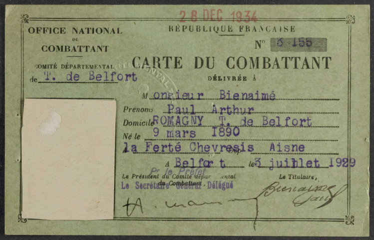 BIENAIME Paul Arthur