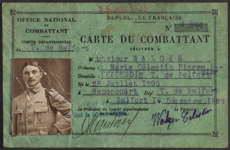 WALGER Marie Célestin Pierre Xavier