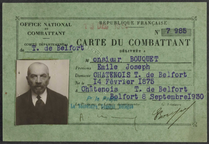 BOUQUET Emile Joseph