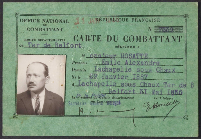 HOSATTE Emile Alexandre