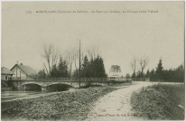 Morvillars (Territoire de Belfort), le pont sur l'Allaine, le château Louis Viellard.