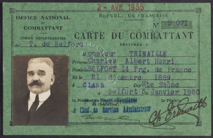 TRIMAILLE Charles Albert Henri