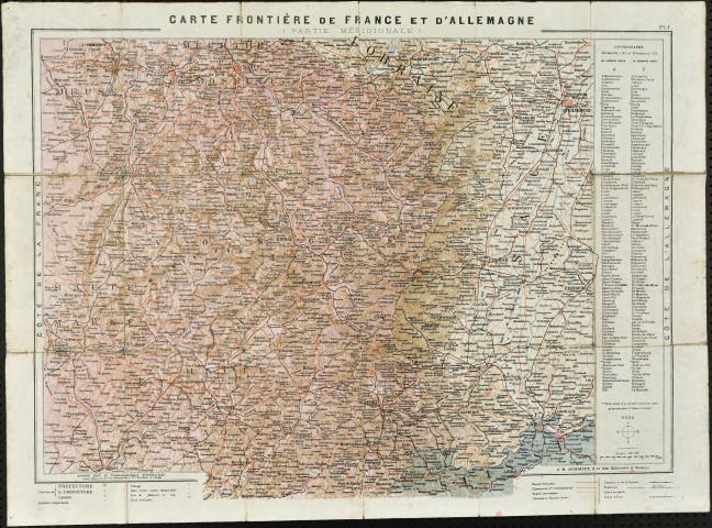 Carte des Vosges et des Régions voisines.