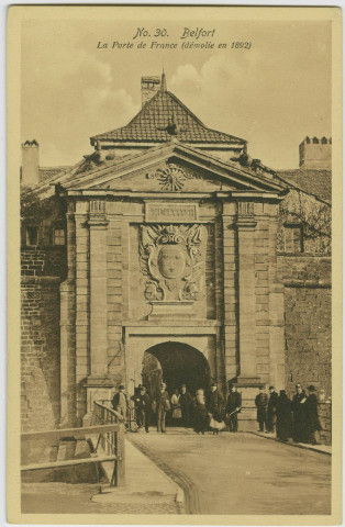 Belfort, porte de France (démolie en 1892)