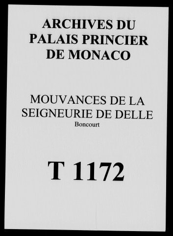 Boncourt : extrait de terrier (1685), état des revenus (XVIIIe siècle), actes d'adjudication des dimes novales (1717-1718).