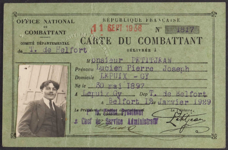 PETITJEAN Lucien Pierre Joseph