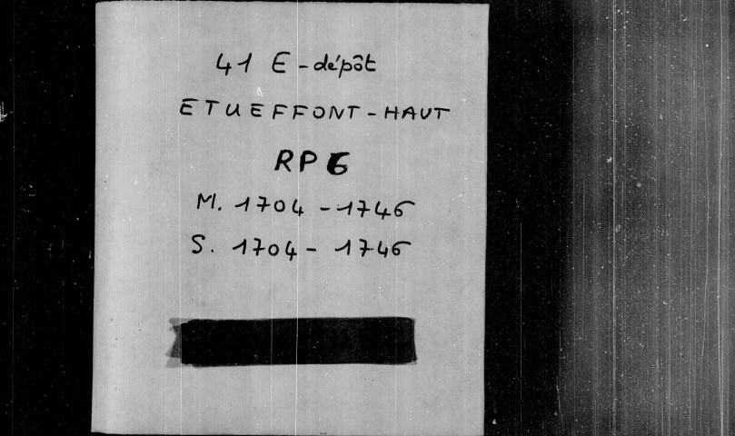 Mariages  1704-1783, sépultures  1704-1777