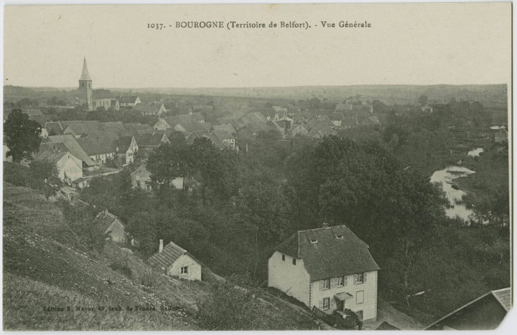 Bourogne (Territoire de Belfort), vue générale.