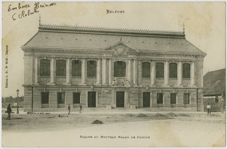 Belfort, façade du nouveau Palais de Justice.