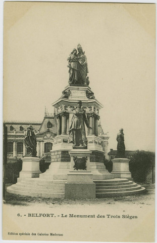 Belfort, le monument des Trois Sièges.