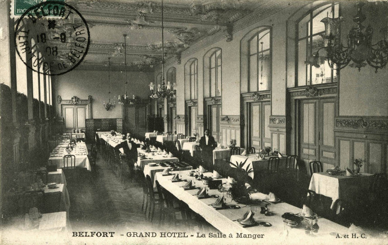 Belfort, Grand Hôtel [ et du Tonneau d'or] , la salle à manger.