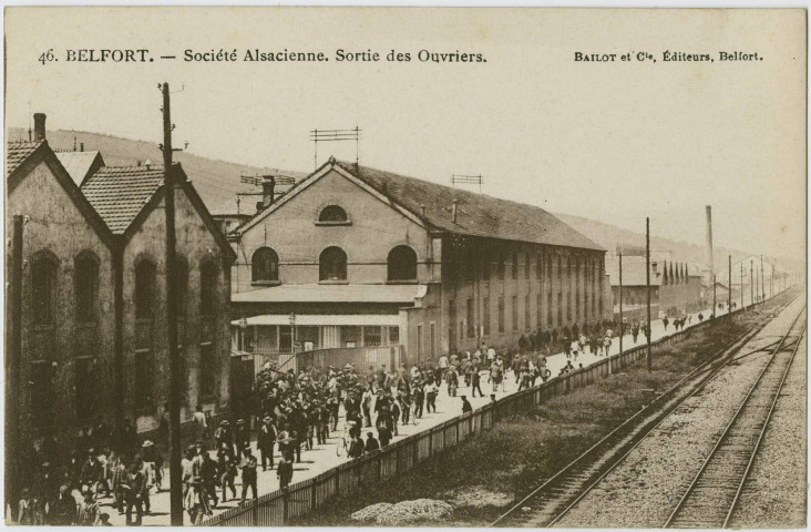 Belfort, Société Alsacienne, sortie des ouvriers.