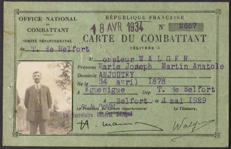 WALGER Marie Joseph Martin Anatole