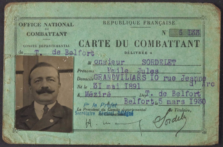 SORDELET Emile Jules