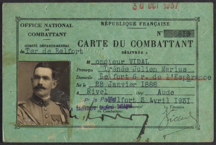 VIDAL Irénée Julien Marius