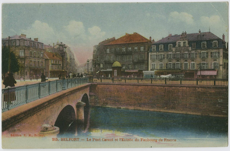 Belfort, le pont Carnot et l'entrée du faubourg de France.