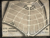 Plan de la cité-jardin de la Pépinière par l'architecte Eugène Lux, emplacement du groupe scolaire projeté : plaque de verre 13x18 cm.