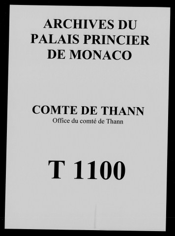 Litige entre le duc de Mazarin et les magistrats de la ville de Thann sur le droit de nomination aux offices de mesureurs de grains, chargeurs de vins, et sur le droit de débit de sel, arrêt du 13 novembre 1769 déboutant la duchesse de Mazarin de sa demande de révoquer la concession donnée en 1432 par l'archiduc Frédéric au magistrat de Thann, afin de maintenir celle comprise dans la donation de 1659 (1751-1769).