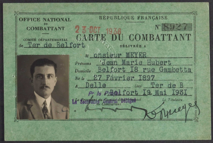 MEYER Jean Marie Hubert