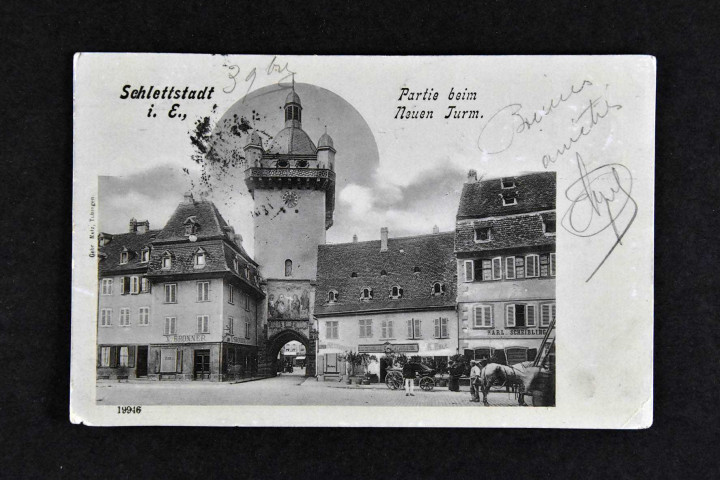 Schlettstadt i. E., Partie beim Neuen Turm [Sélestat en Alsace, secteur de la nouvelle tour].