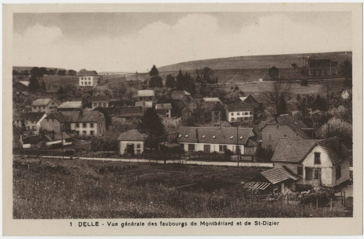 Delle, vue générale des faubourgs de Montbéliard et de St-Dizier.