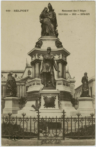 Belfort, monument des Trois Sièges, 1813-1814, 1815, 1870-1871.