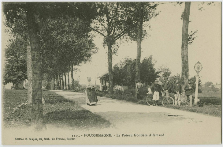 Foussemagne, le poteau frontière allemand.
