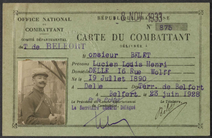 BELET Lucien Louis Henri