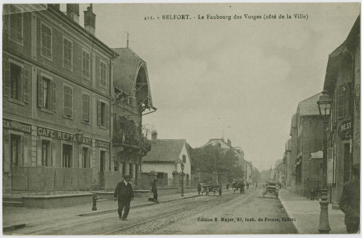 Belfort, le faubourg des Vosges (côté de la ville).