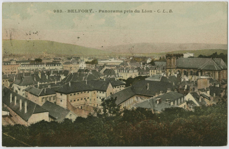 Belfort, panorama pris du Lion.