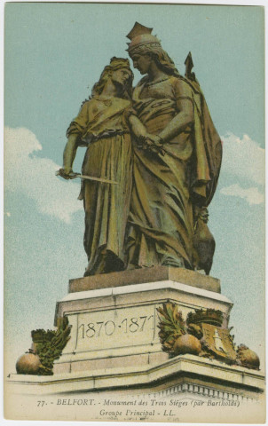 Belfort, monument des Trois Sièges (par Bartholdi), groupe principal.