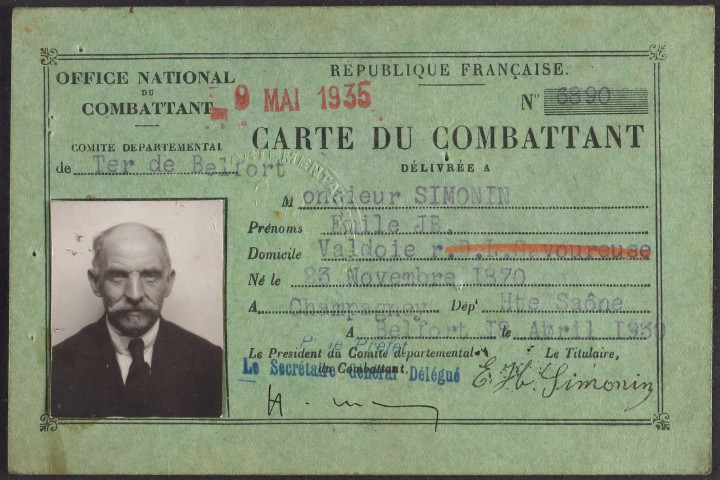 SIMONIN Emile Jean Baptiste